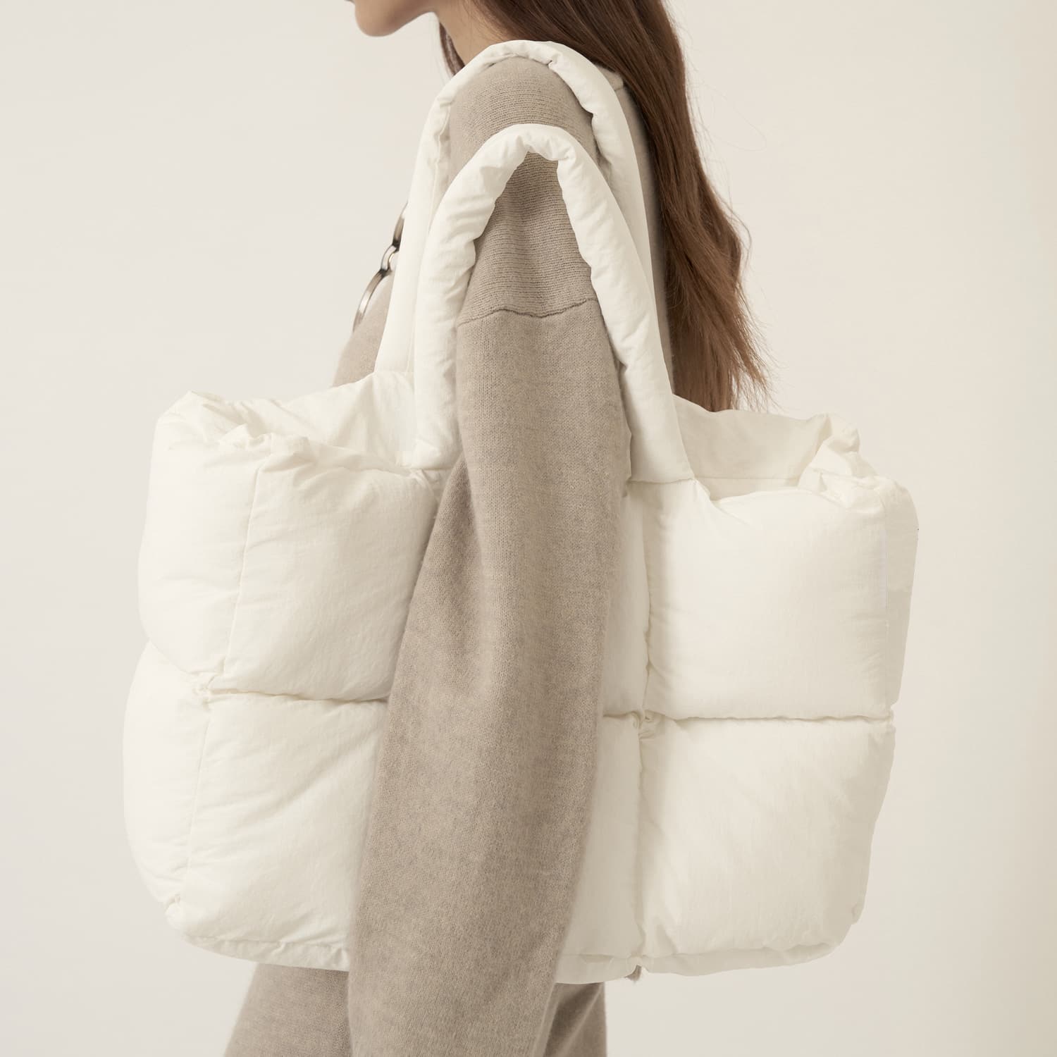 Large Quilted Tote Bag Lightweight Down Cotton Padded Shoulder Bag Large Puffer Tote Large Quilted Tote Bag Lightweight Down Cotton Padded Shoulder Bag Large Puffer Tote