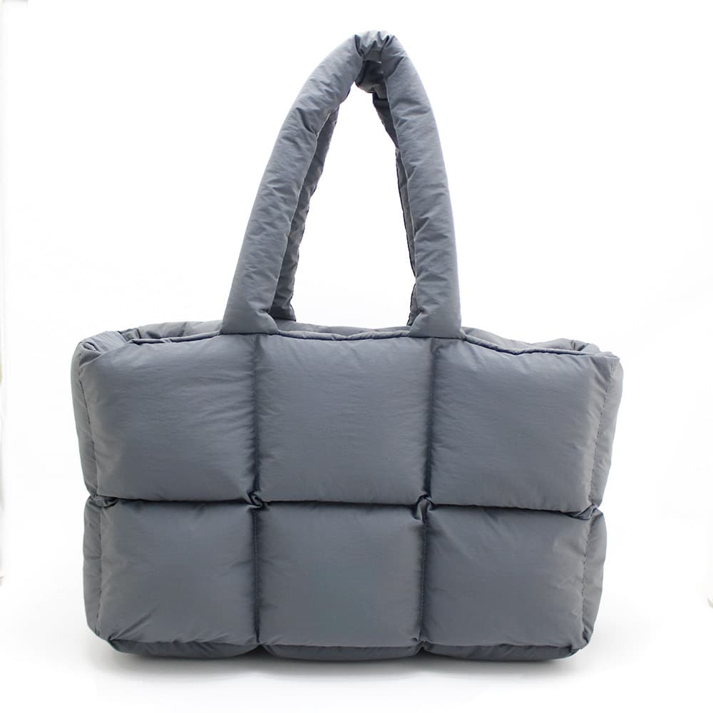 Large Quilted Tote Bag Lightweight Down Cotton Padded Shoulder Bag Large Puffer Tote