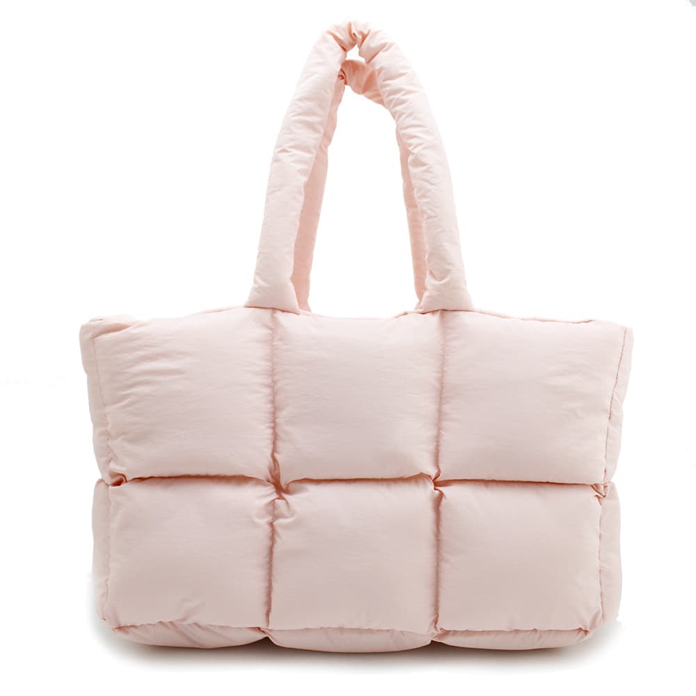 Large Quilted Tote Bag Lightweight Down Cotton Padded Shoulder Bag Large Puffer Tote