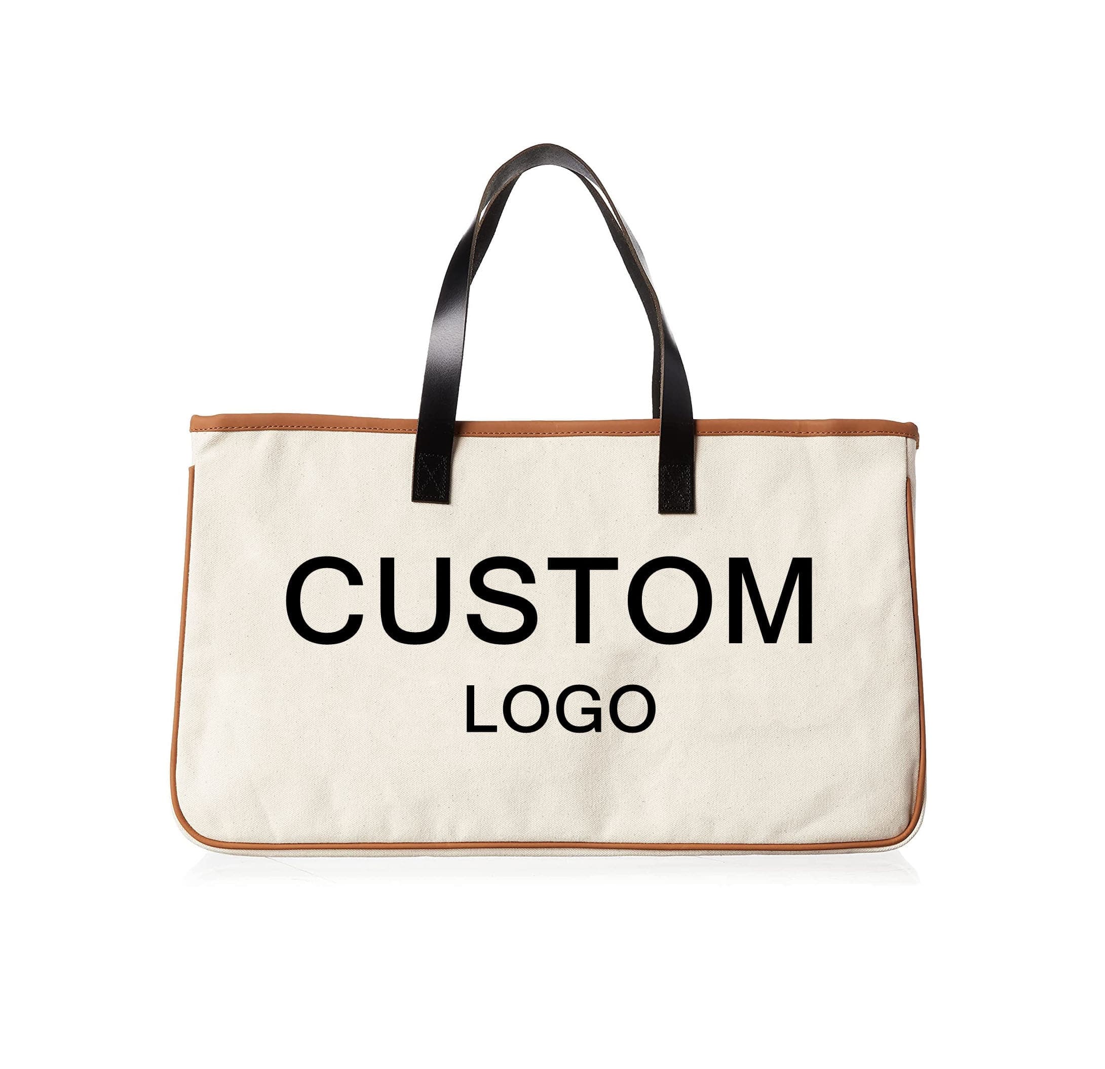 Custom Printed Large Canvas Summer Beach Tote Bag with Leather Handles Custom Printed Large Canvas Summer Beach Tote Bag with Leather Handles