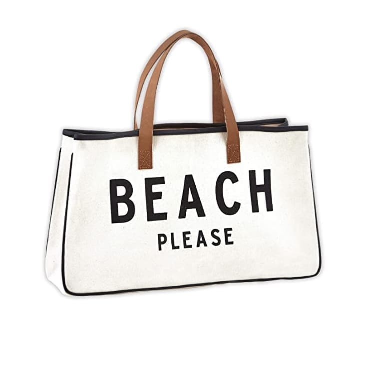 Custom Printed Large Canvas Summer Beach Tote Bag with Leather Handles