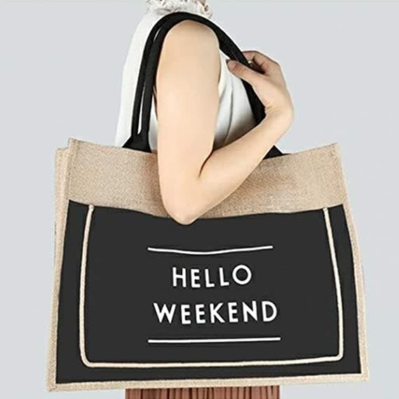 Jute Tote Bags with Canvas Front Pocket Reusable Natural Burlap Bags Jute Tote Bags with Canvas Front Pocket Reusable Natural Burlap Bags
