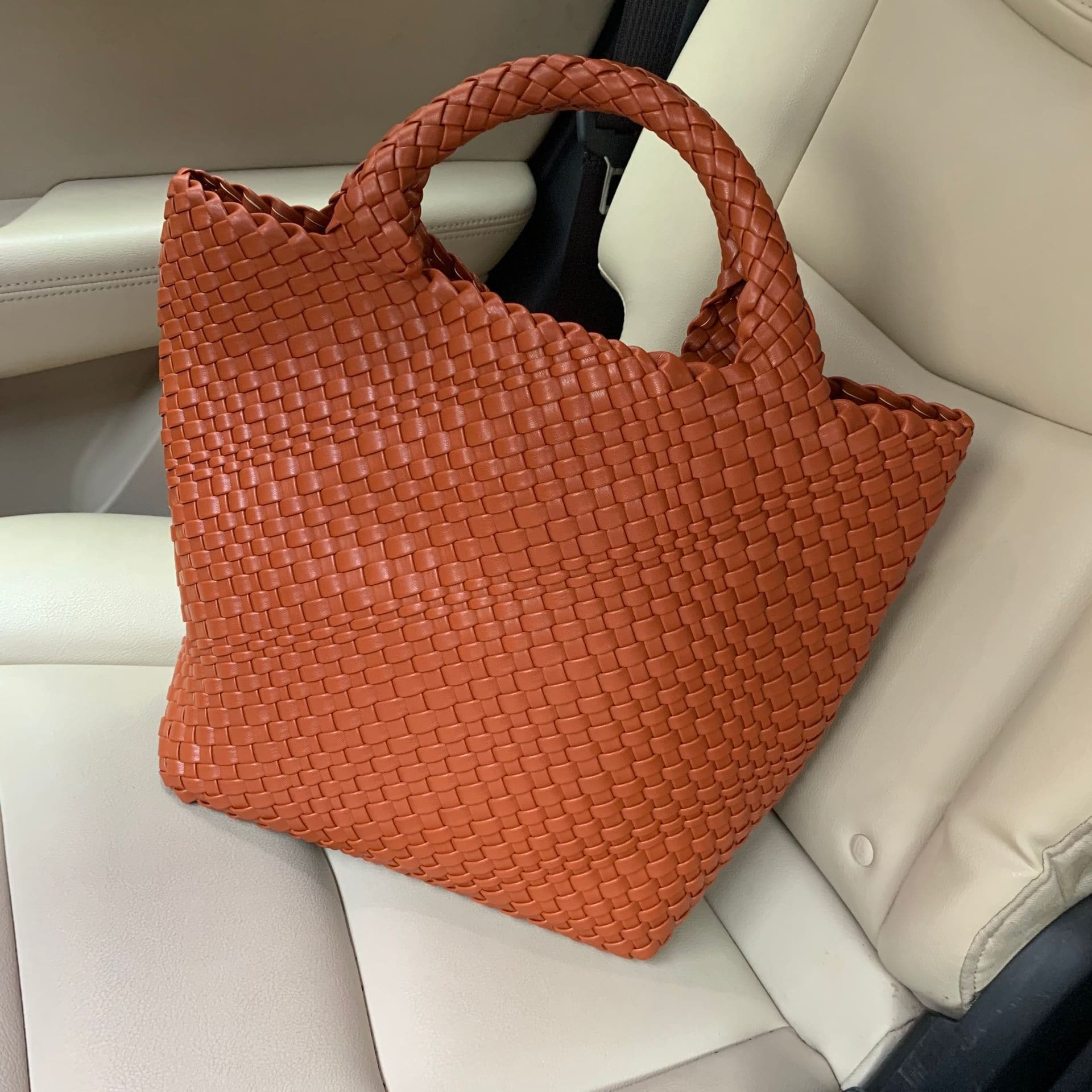 Woven Bag Vegan Leather Tote Bag Handmade Handbag and Purse Woven Bag Vegan Leather Tote Bag Handmade Handbag and Purse