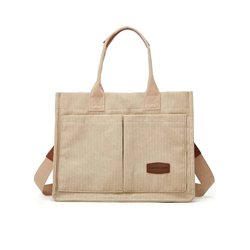 Corduroy Tote Bag Shoulder Bag Handbag with Shoulder Strap