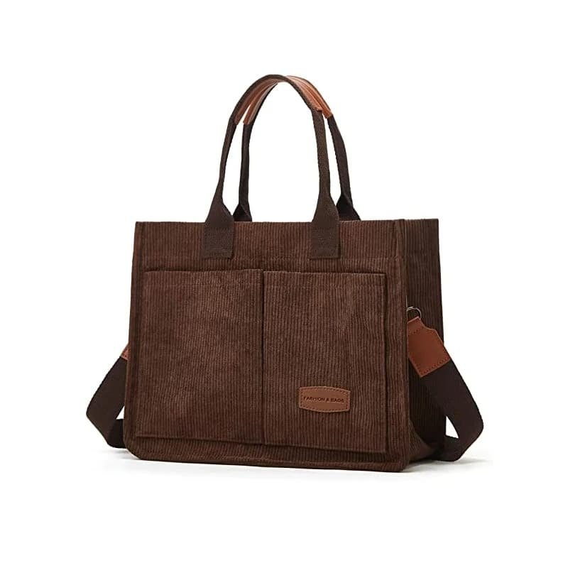 Corduroy Tote Bag Shoulder Bag Handbag with Shoulder Strap