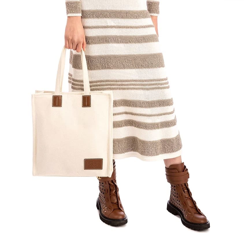 Foldable Tote Bag With Buckle Large Shoulder Bag Handbag 