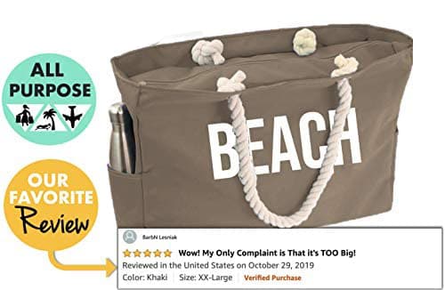 Waterproof Durable Heavy Duty Canvas Large Summer Beach with Rope Handles Waterproof Durable Heavy Duty Canvas Large Summer Beach with Rope Handles