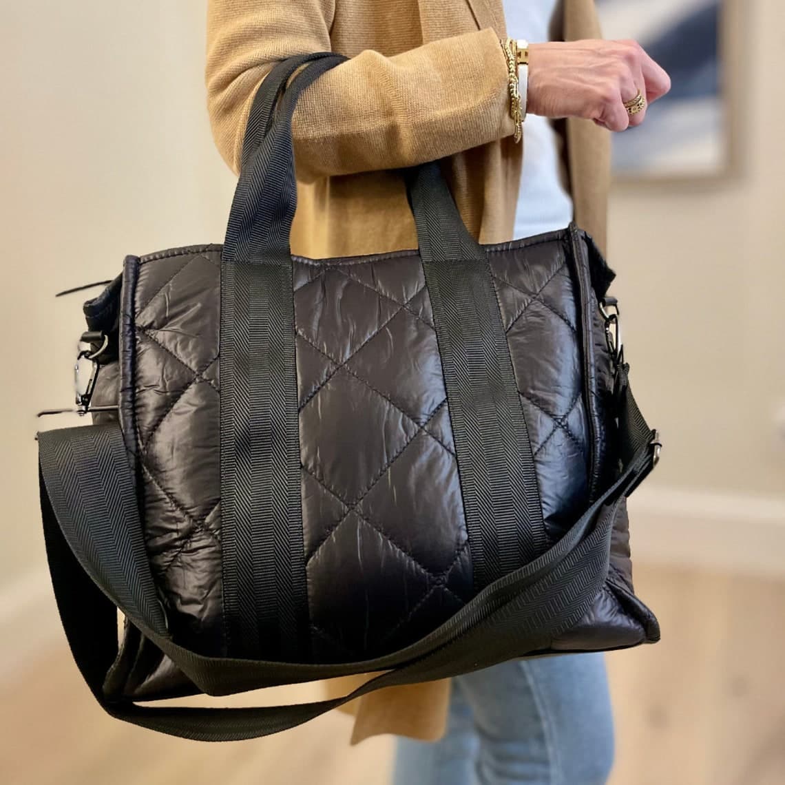 Quilted Puffer Tote Bag