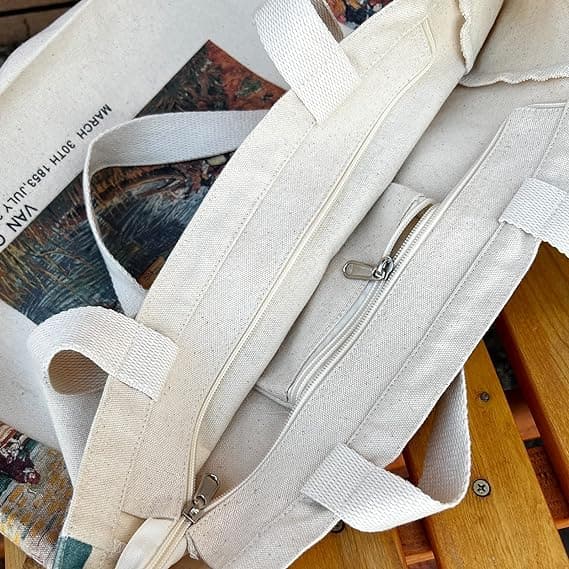Lightweight Cotton Tote Handbags Medium Reusable Grocery Shopping Cloth Bags