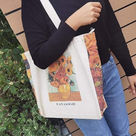 Lightweight Cotton Tote Handbags Medium Reusable Grocery Shopping Cloth Bags