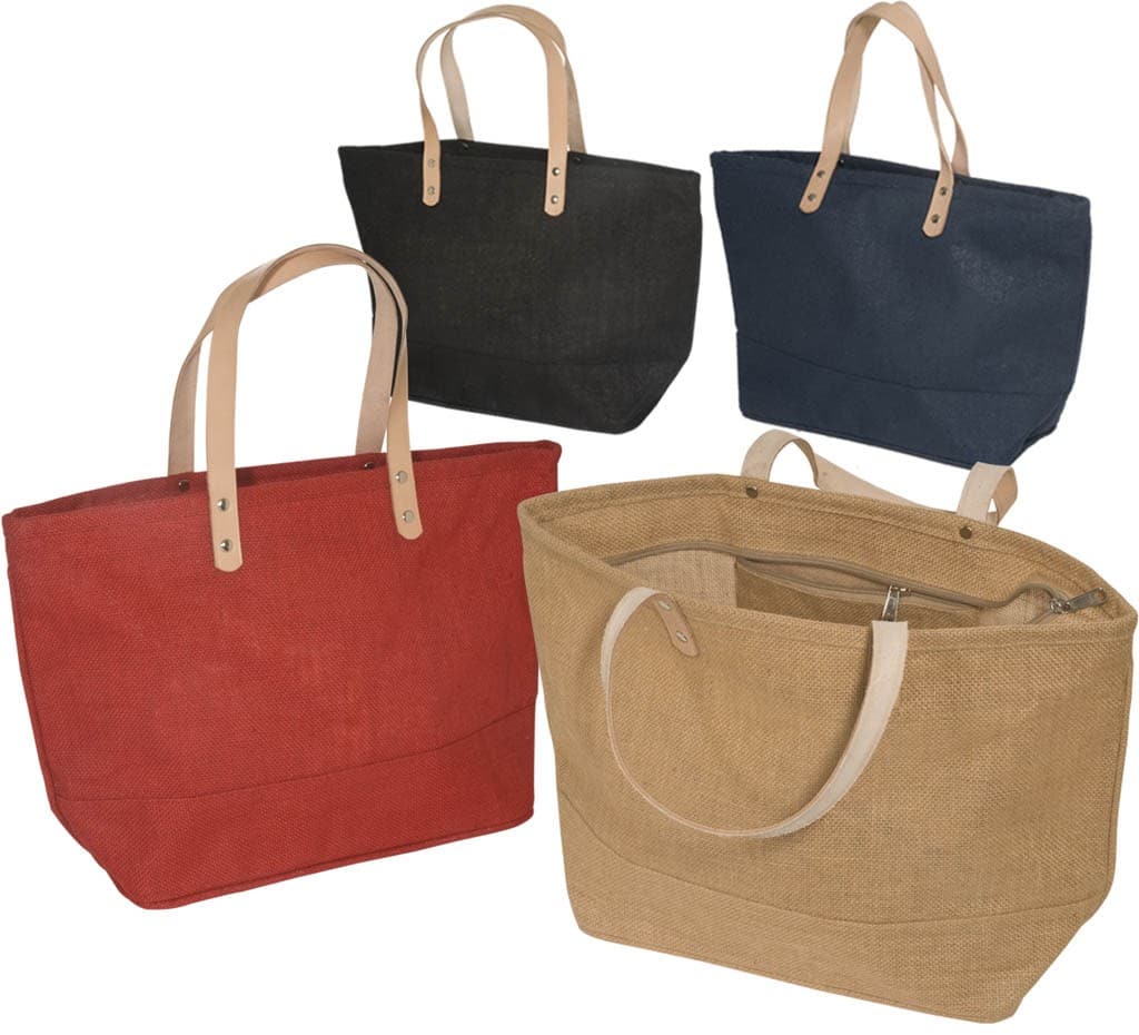 Eco Friendly Natural Reusable Grocery Shopping Bag Large Jute Burlap Beach Tote Bag 