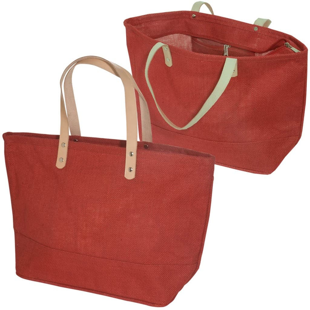 Eco Friendly Natural Reusable Grocery Shopping Bag Large Jute Burlap Beach Tote Bag 
