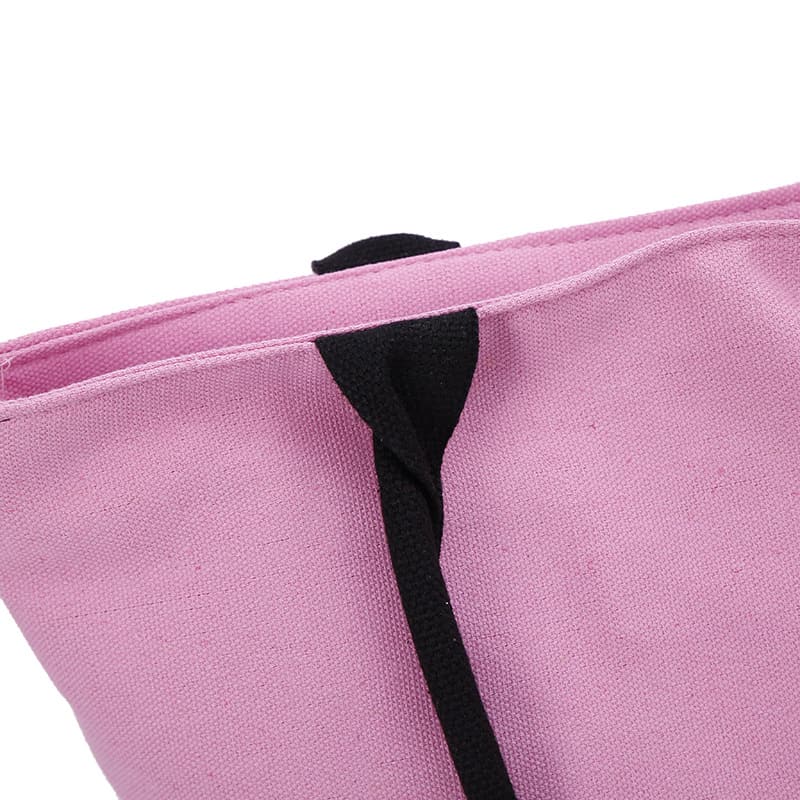 Embroidered Pink Cotton Polyester Large Shopping Grocery Beach Tote Bag with Zipper