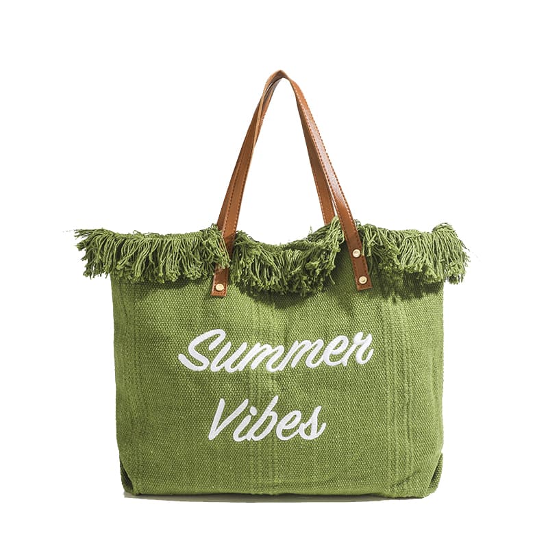 Canvas Tote Bags Large Summer Totes Tassel Beach Bag