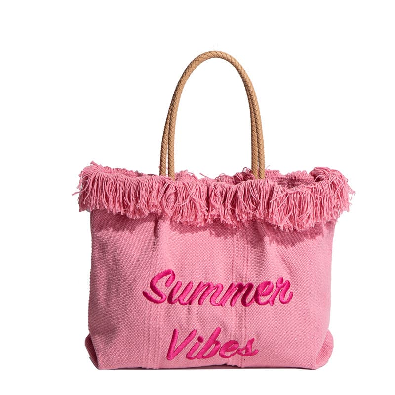 Canvas Tote Bags Large Summer Totes Tassel Beach Bag