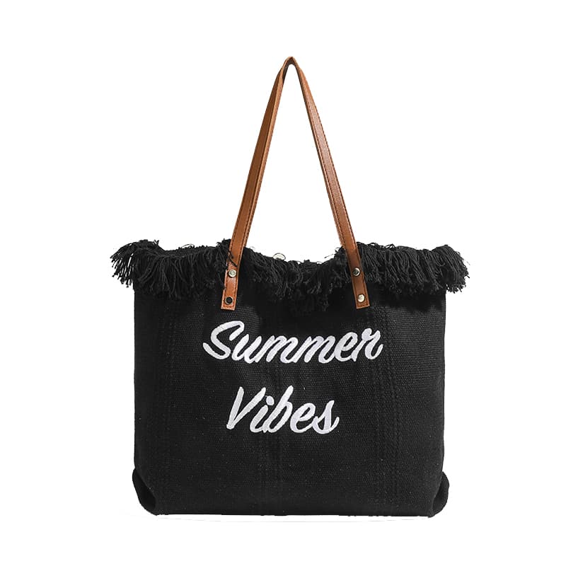 Canvas Tote Bags Large Summer Totes Tassel Beach Bag