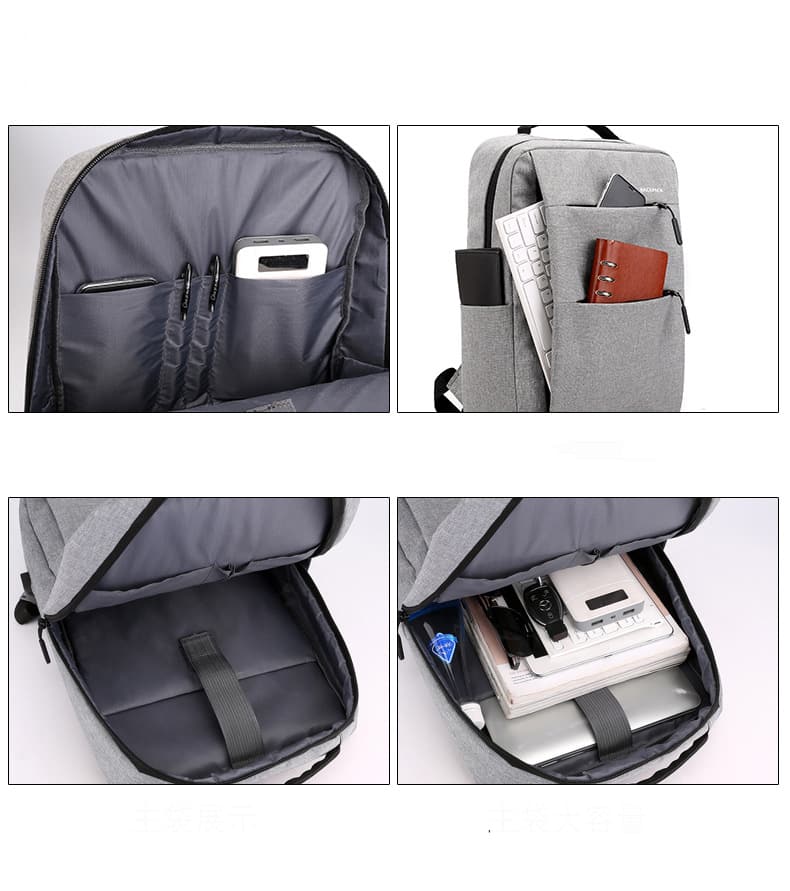 Large Capacity Backpack Schoolbag with Polyester Lining