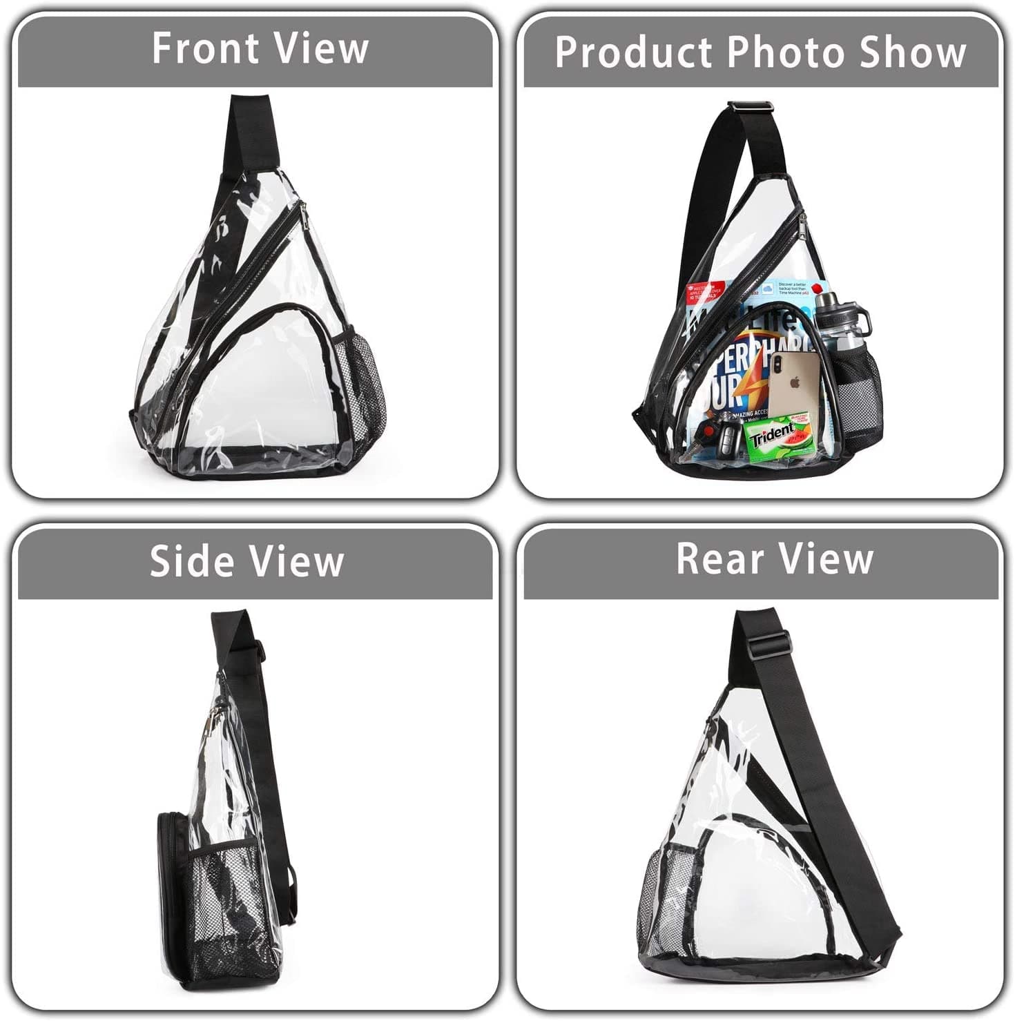 Sling Bag Stadium Approved Backpack with Adjustable Strap Sling Bag Stadium Approved Backpack with Adjustable Strap