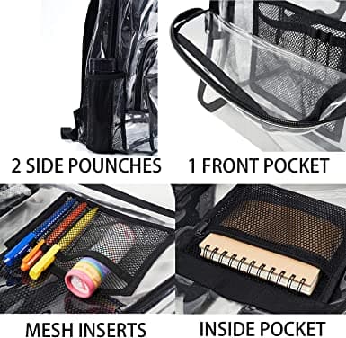 Clear PVC Transparent School Bag Backpack 