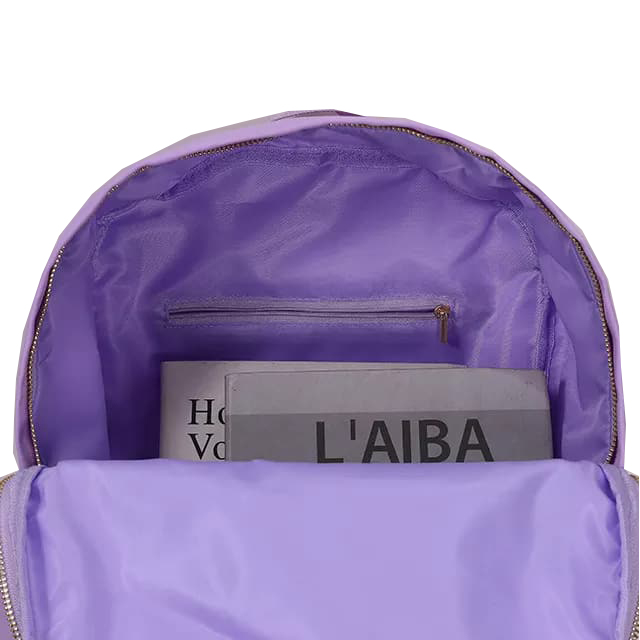 Nylon Backpack with Gold Zipper Nylon Backpack with Gold Zipper