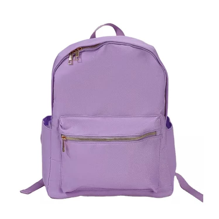 Nylon Backpack with Gold Zipper