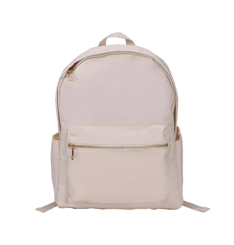 Nylon Backpack with Gold Zipper