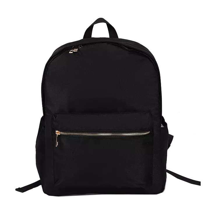 Nylon Backpack with Gold Zipper