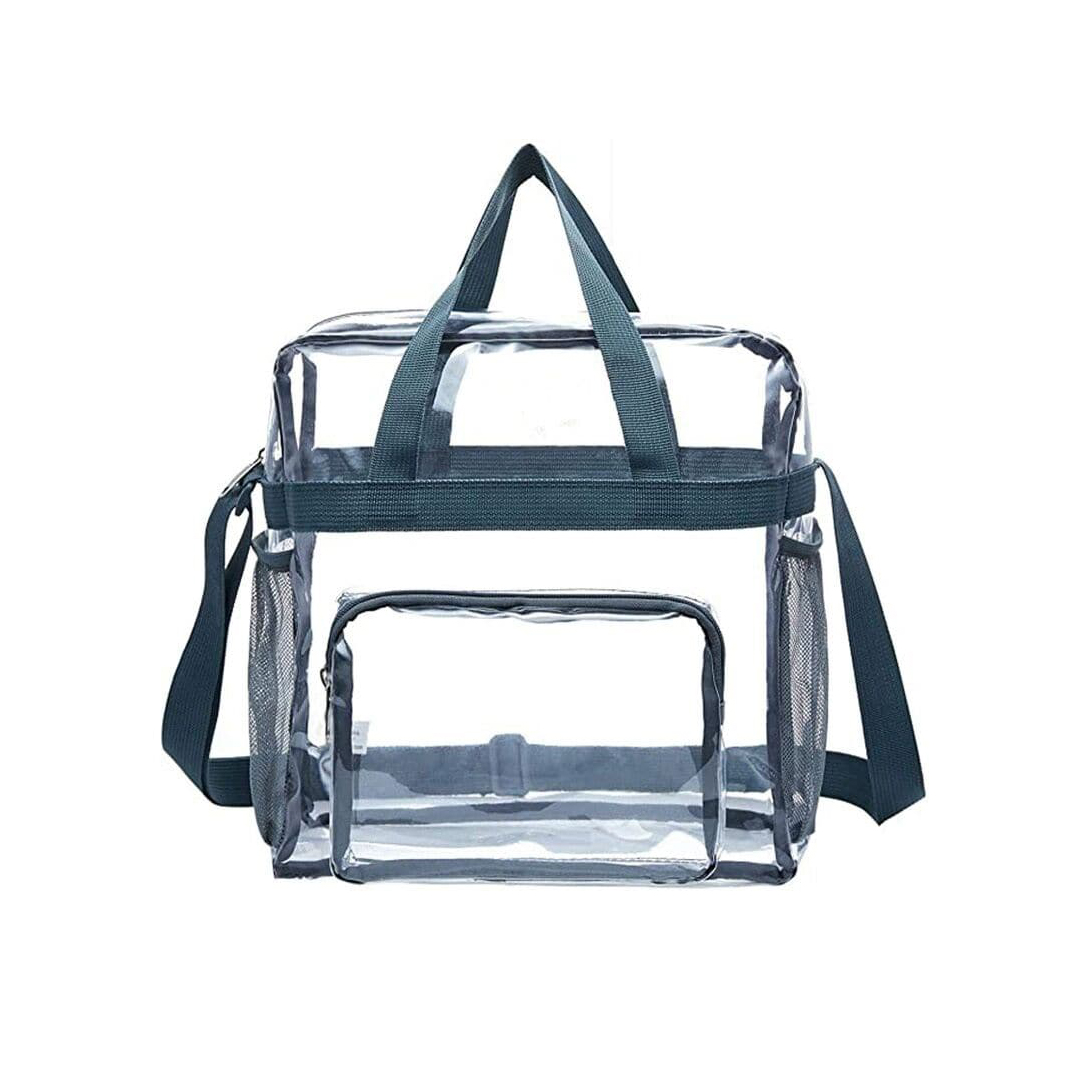 Clear Tote Bag Storage Beach Bag Gym Handbag Heavy Duty Clear PVC with Adjustable Straps 