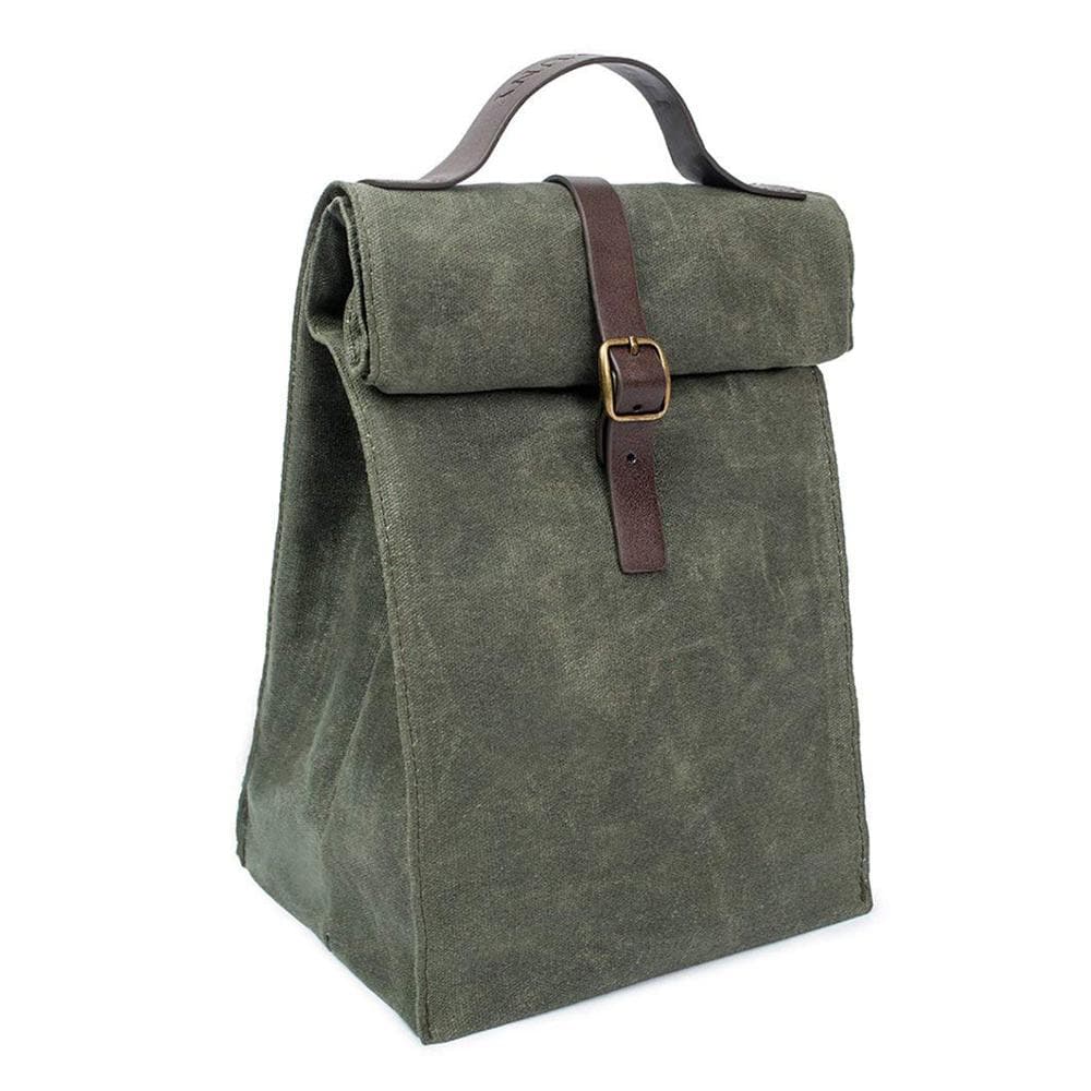 Insulated Waxed Canvas Tote Picnic Lunch Cooler Bag