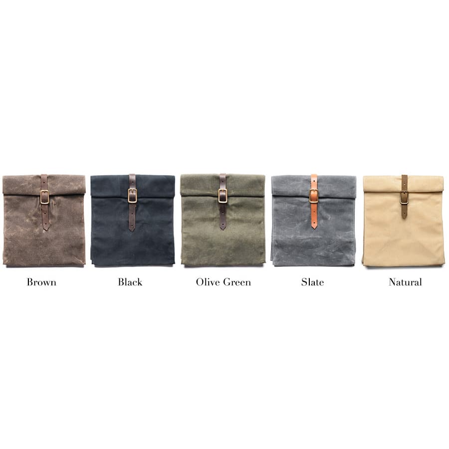 Insulated Waxed Canvas Tote Picnic Lunch Cooler Bag
