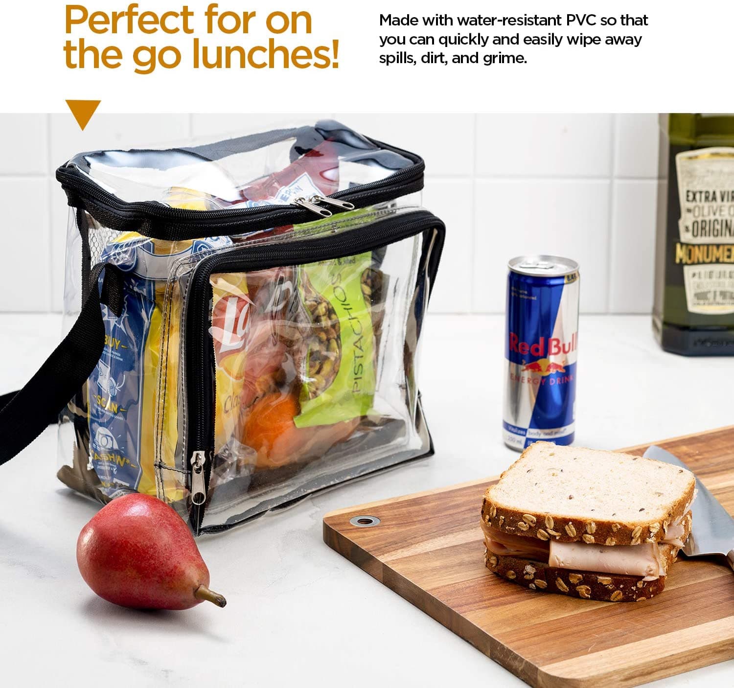 Clear Lunch Bag Tote Food Box Pvc Transparent Cooler Bag
