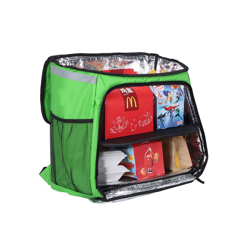 Insulated Food Delivery Backpack Expandable Catering Cooler Bag Waterproof Pizza Box 