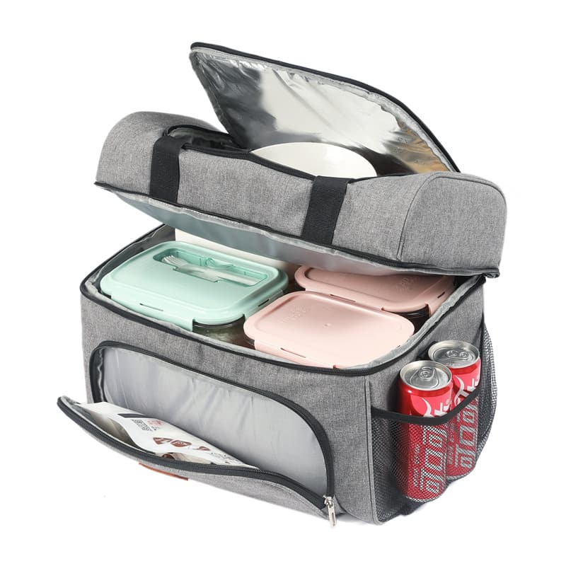 Double Layer Cooler Insulated Lunch Bag Large Tote Bag With Front Pocket Double Layer Cooler Insulated Lunch Bag Large Tote Bag With Front Pocket
