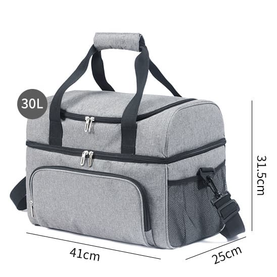 Double Layer Cooler Insulated Lunch Bag Large Tote Bag With Front Pocket 