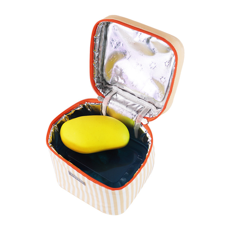 Thermal Bag Striped Cotton Lunch Bag 