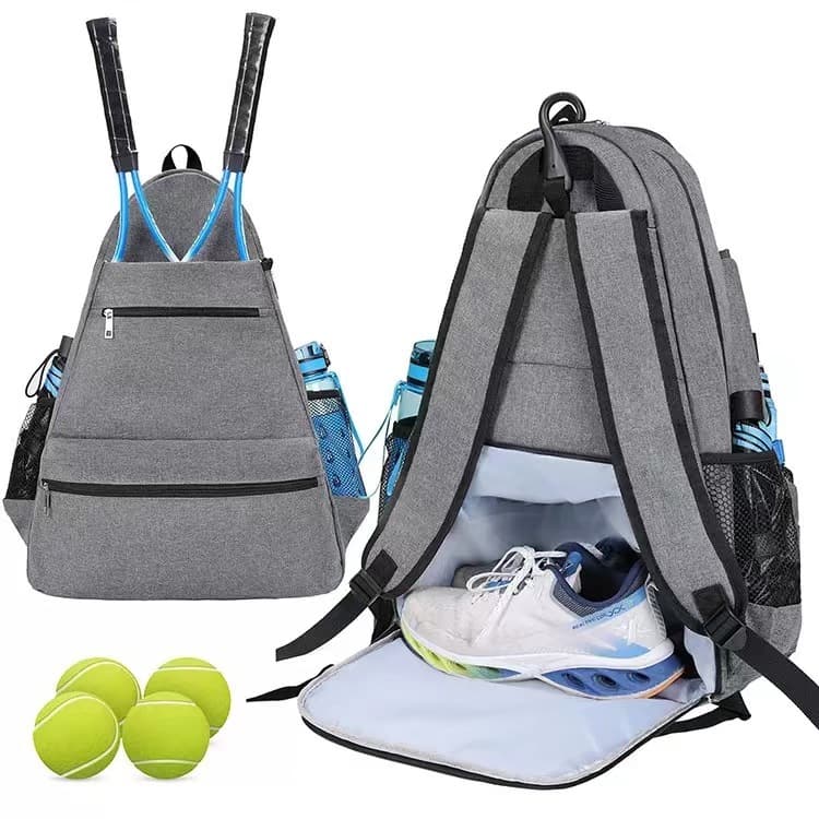 Waterproof Nylon Tennis Bag with Shoe Compartment Waterproof Nylon Tennis Bag with Shoe Compartment