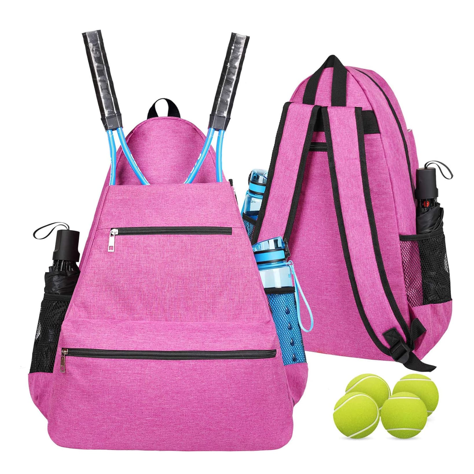 Waterproof Nylon Tennis Bag with Shoe Compartment 