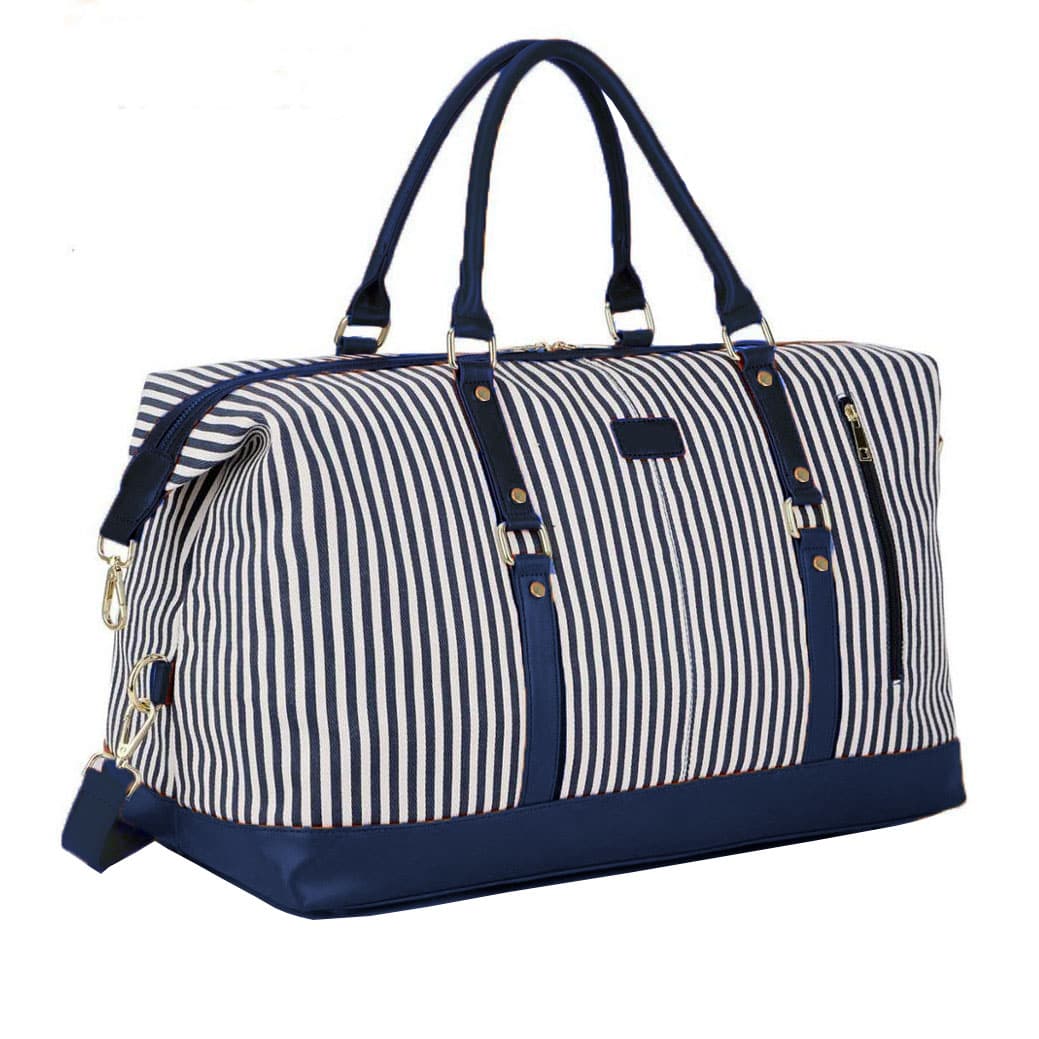 Striped Travel Bag Portable Fitness Duffle Bag 