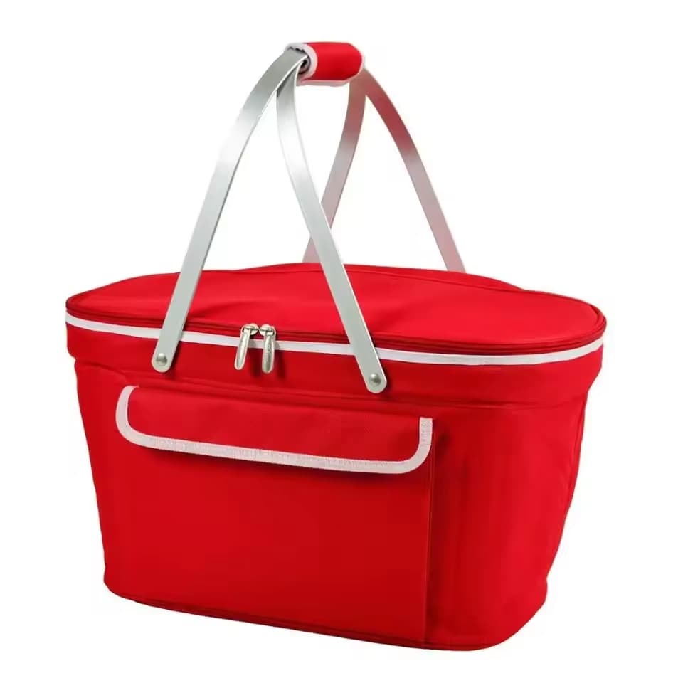 Insulated Folding Cooler Picnic Basket Tote Bag 