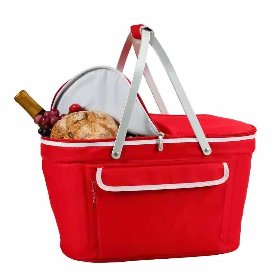 Insulated Folding Cooler Picnic Basket Tote Bag Insulated Folding Cooler Picnic Basket Tote Bag