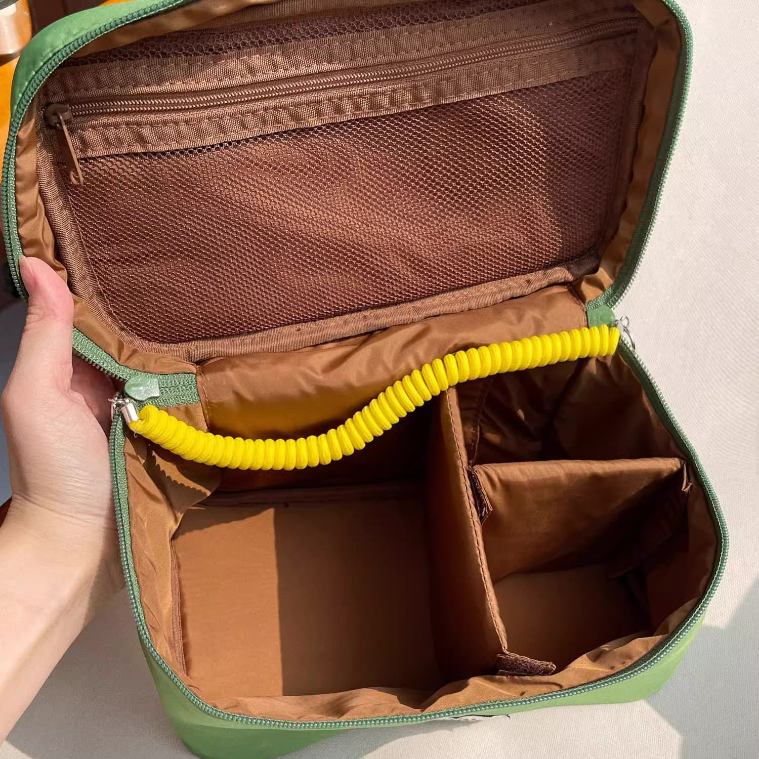 Telephone Shape Nylon Makeup Bag Portable Cosmetic Pouch Travel Storage Bag