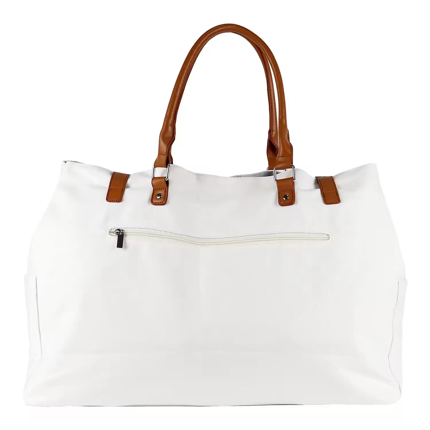 Beach Please Waterproof and Sand proof Canvas Tote Beach Bag with Leather Handles