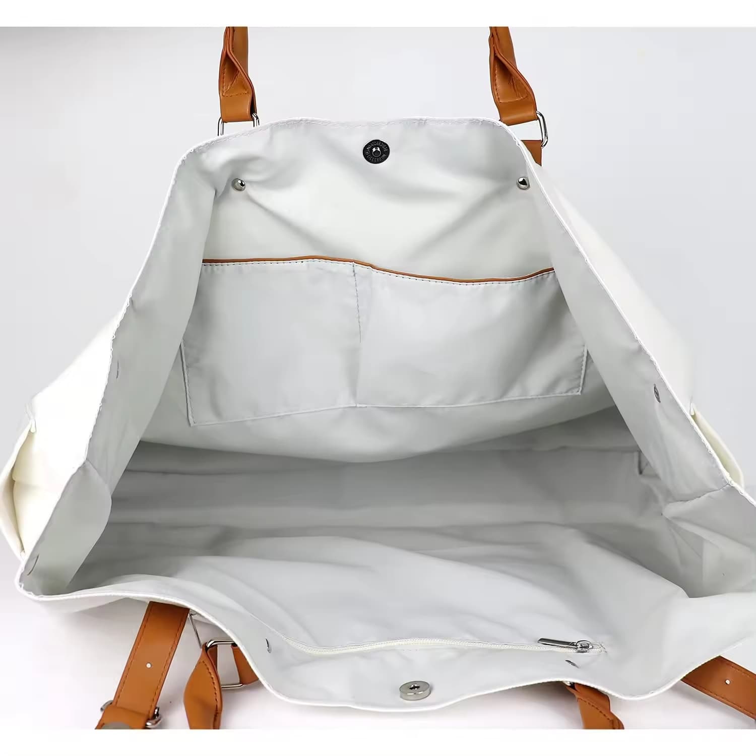 Beach Please Waterproof and Sand proof Canvas Tote Beach Bag with Leather Handles