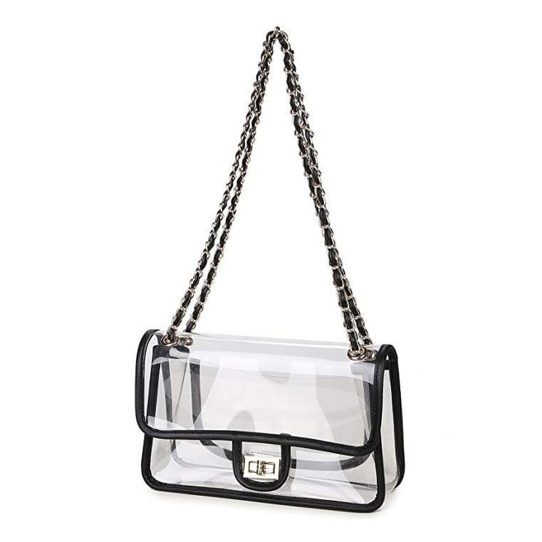 PVC Clear Transparent Women Purse Handbag with Chain
