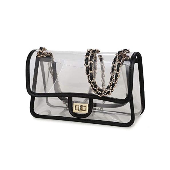 PVC Clear Transparent Women Purse Handbag with Chain