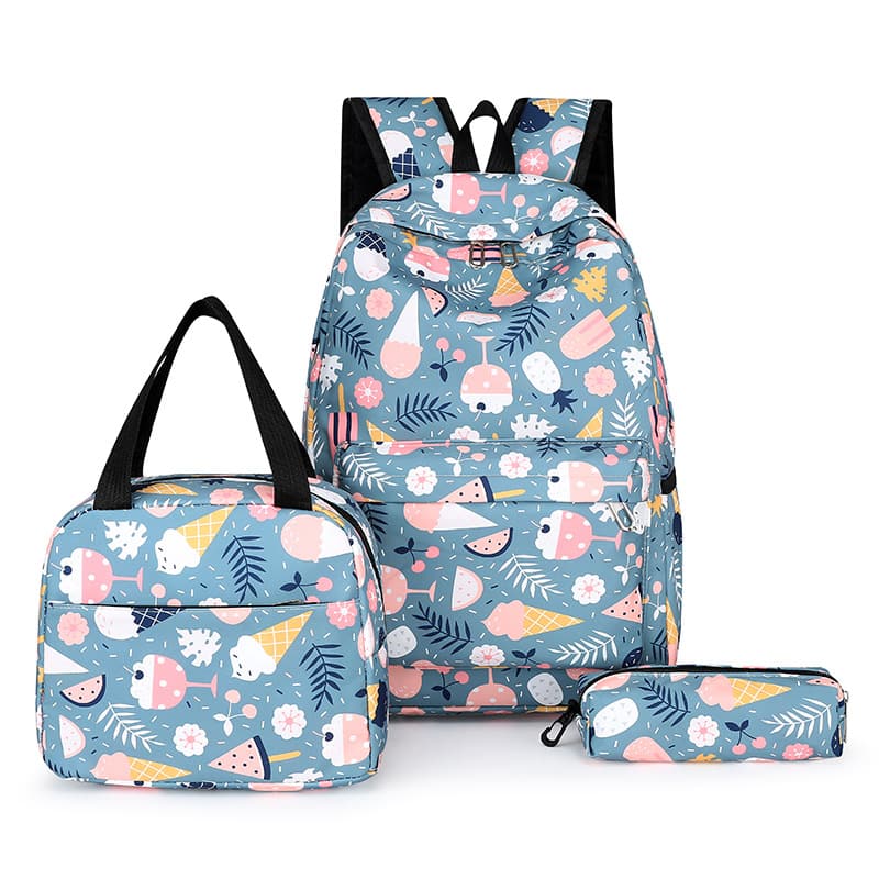 3 Pcs Set School Bags Backpack Travel Backpack  