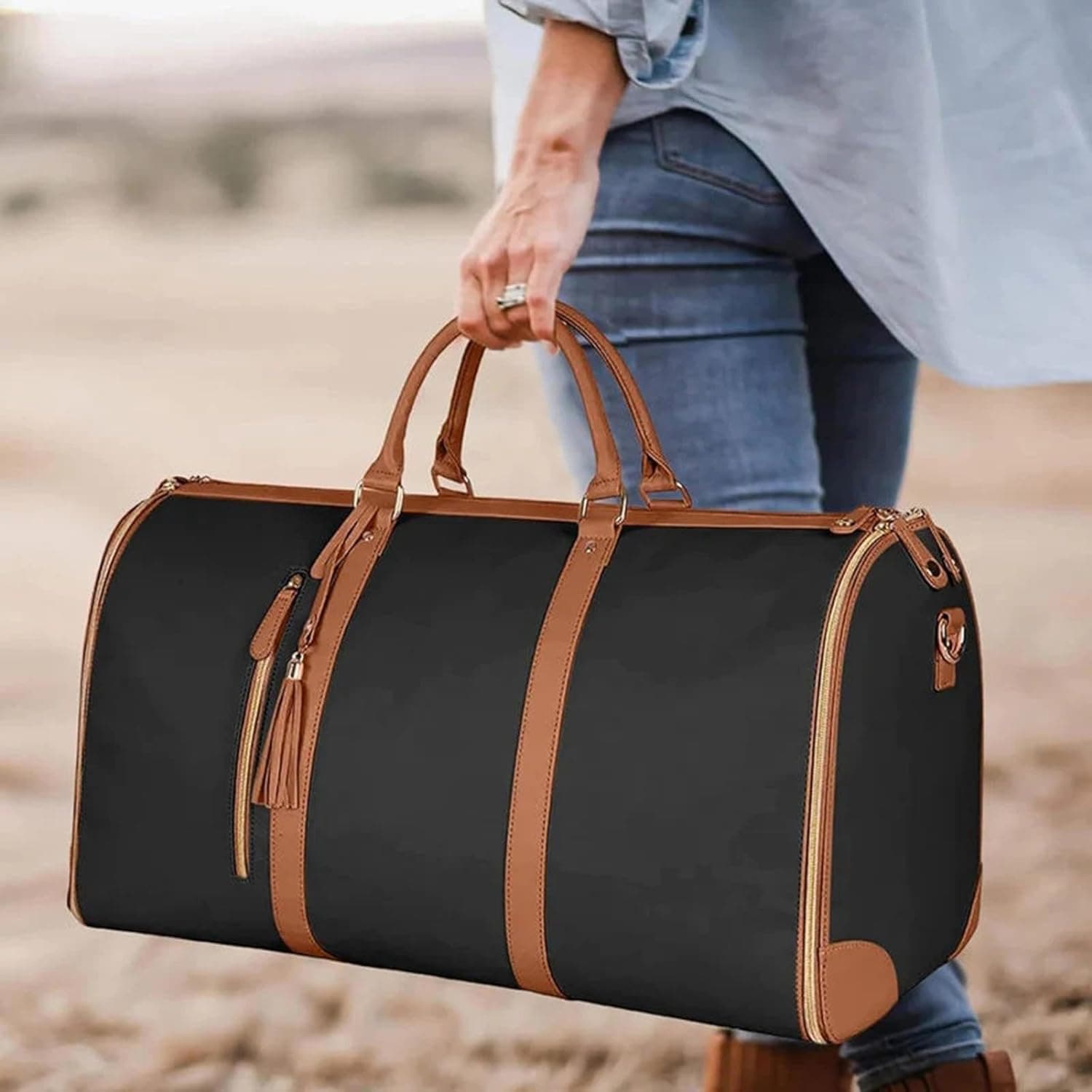 Foldable Garment Bags with Shoe Pouch Travel Luggage Organizers Foldable Garment Bags with Shoe Pouch Travel Luggage Organizers