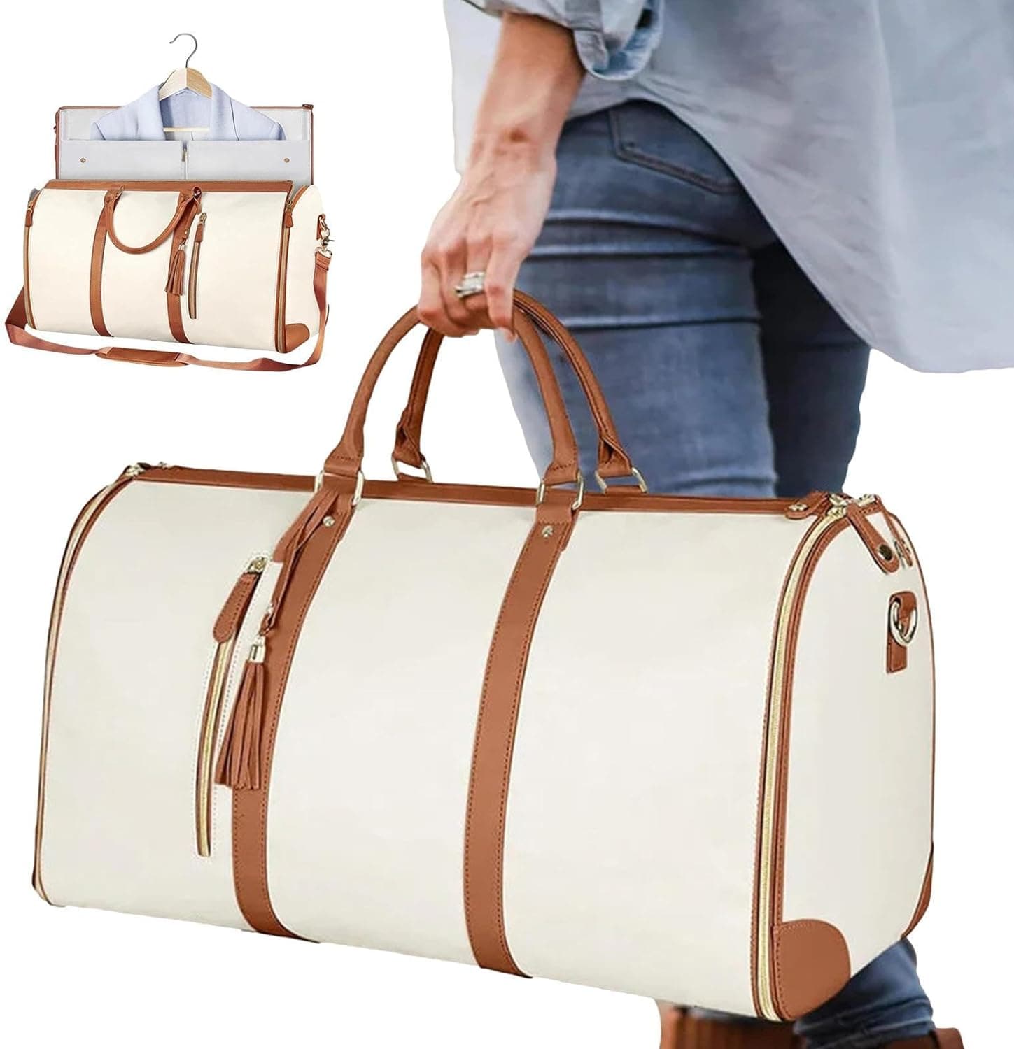 Foldable Garment Bags with Shoe Pouch Travel Luggage Organizers Foldable Garment Bags with Shoe Pouch Travel Luggage Organizers