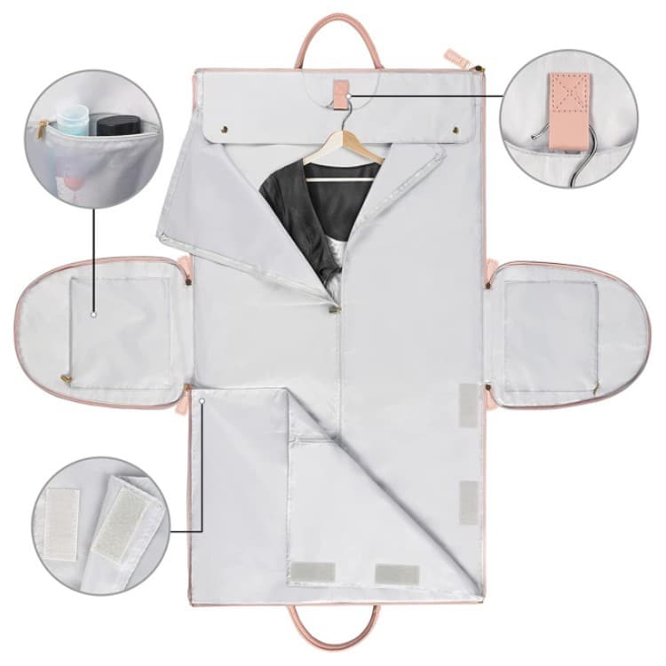 Foldable Garment Bags with Shoe Pouch Travel Luggage Organizers Foldable Garment Bags with Shoe Pouch Travel Luggage Organizers