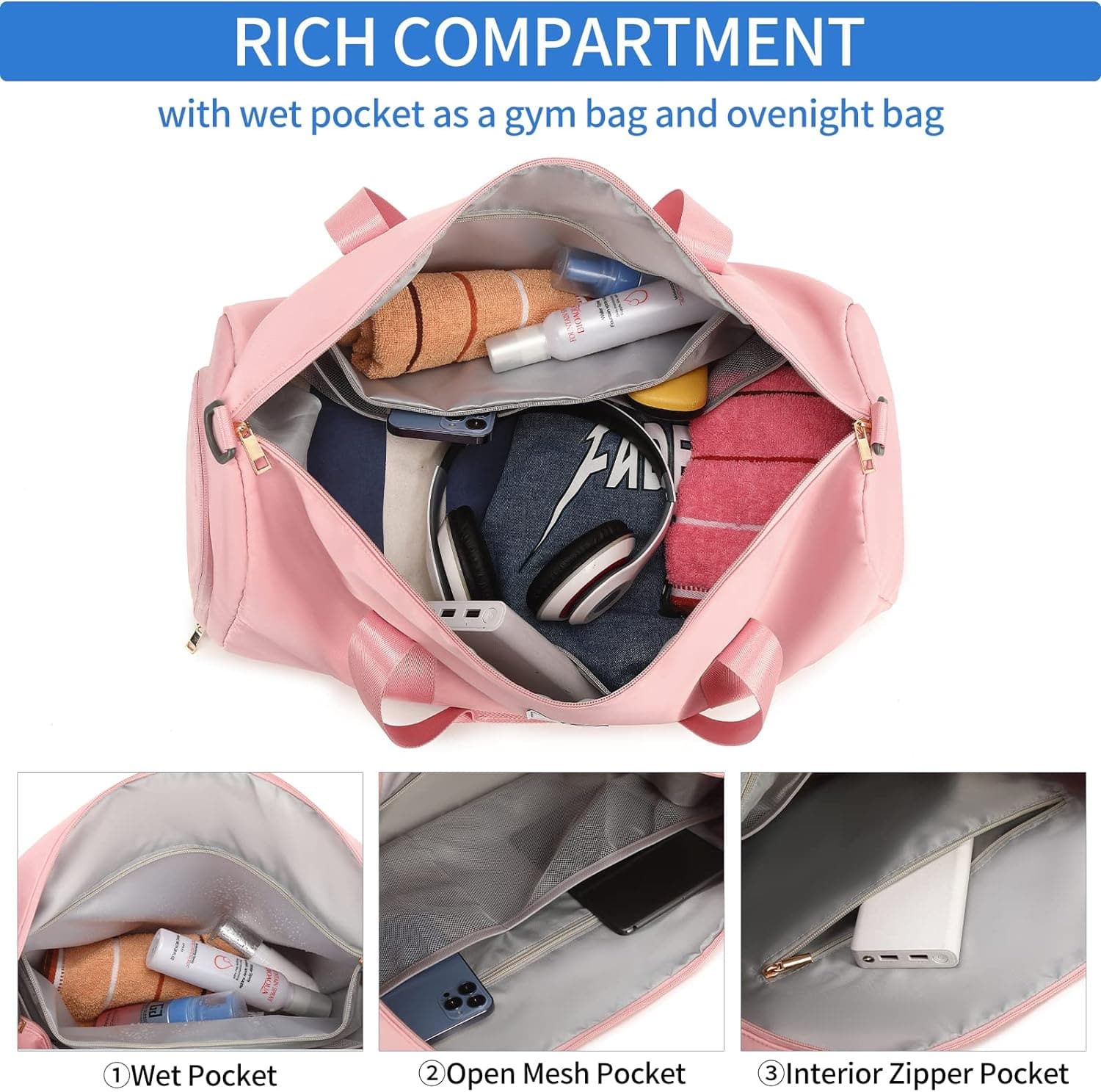 Weekender Bags Gym Bag with Shoe Compartment Duffle Bag Set Weekender Bags Gym Bag with Shoe Compartment Duffle Bag Set